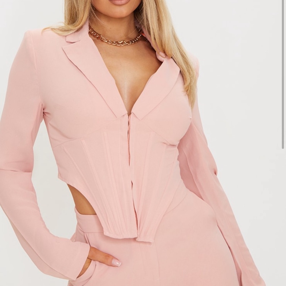 Pretty little thing corset waist blazer and pant set